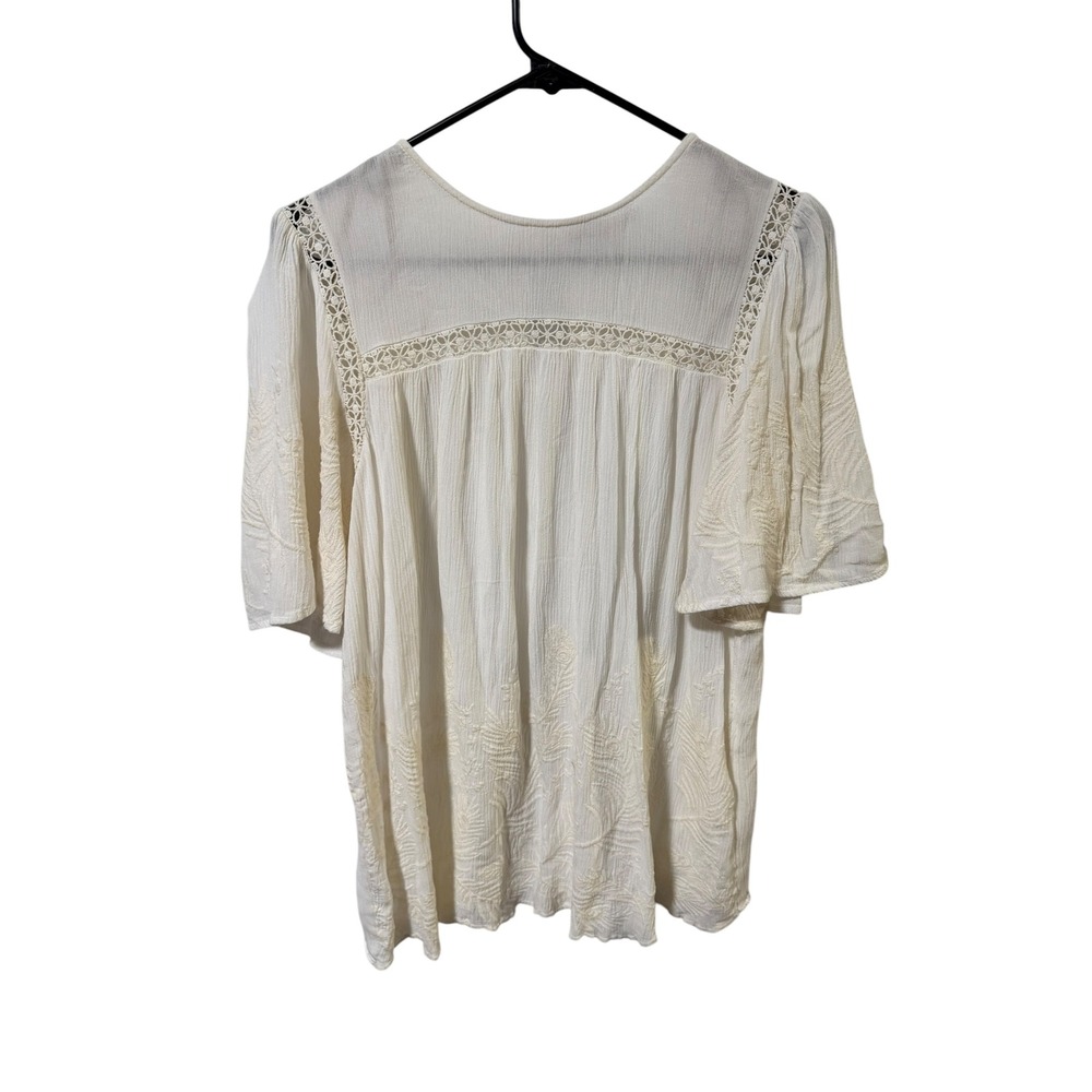 My Danielle Size Medium Ivory Embroidered‎ Top Blouse